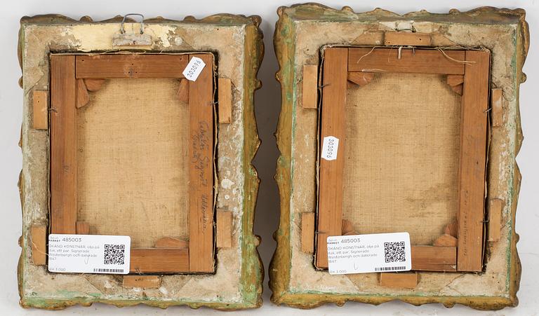 OKÄND KONSTNÄR, olja på duk, ett par. Signerade Westerbergh och daterade 1847.