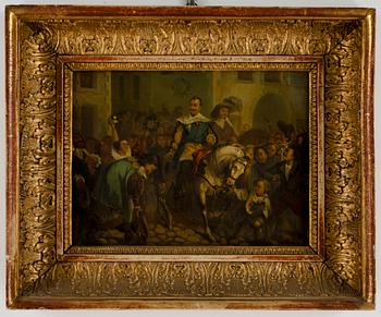 OKÄND KONSTNÄR, ett par, olja på plåt, osign, 1800-tal.