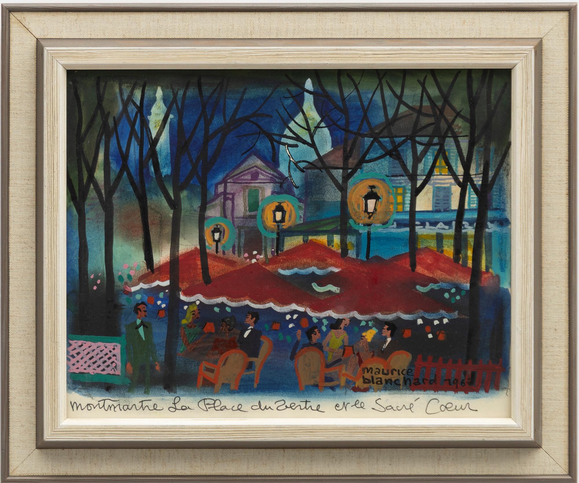 Maurice Blanchard, "Montmartre La Place du Tertre et le Sacre Coeur".