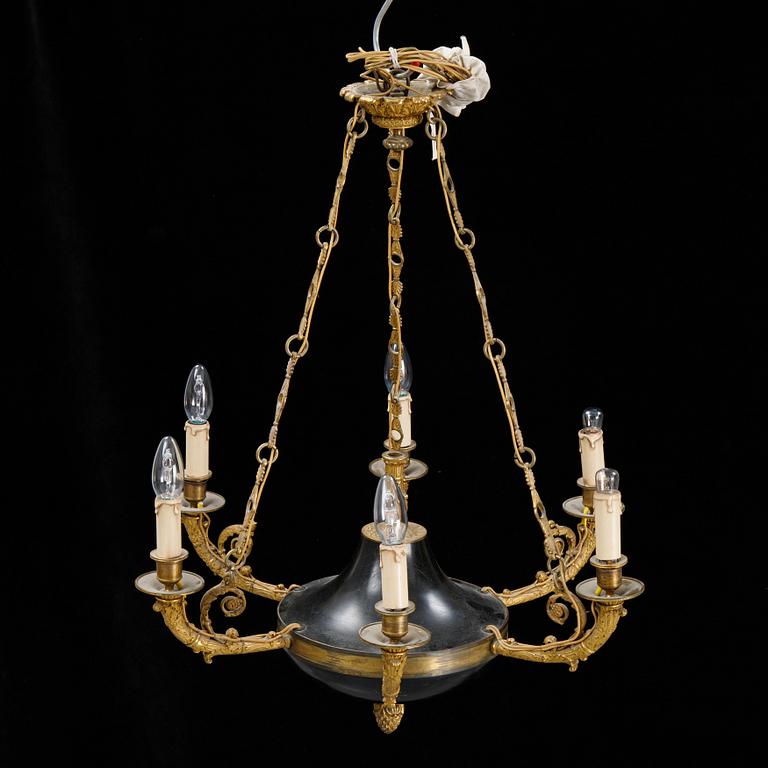 An Empire style chandelier, 19th Century.