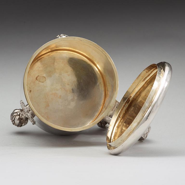 JOHAN BIÖRCK, Västerås (verksam 1680-1709), dryckeskanna, silver, barock.