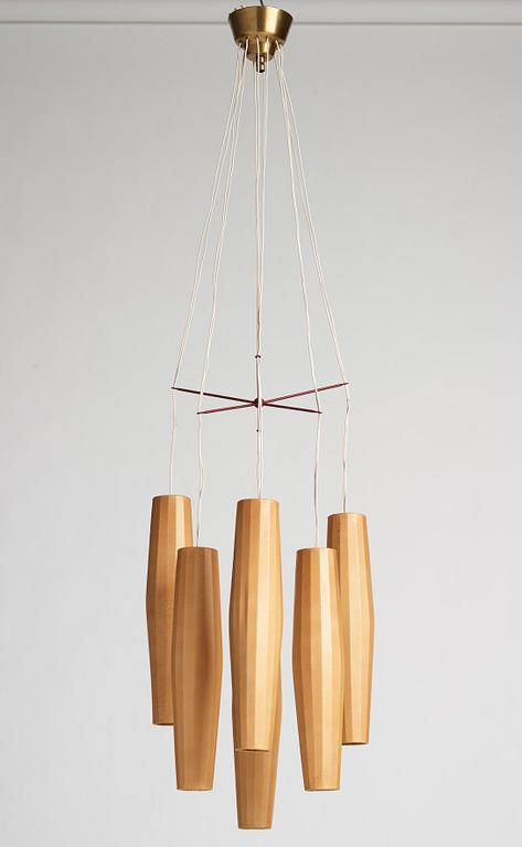 Hans Bergström, a ceiling lamp, model "153/6", ateljé Lyktan, Sweden, 1940-50s.