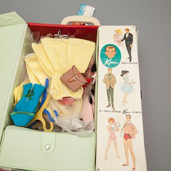 BARBIEDOCKOR, 2 st med tillbehör, Mattel, 1950/60-tal.