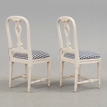 STOLAR, sex stycken, gustaviansk stil, "Hallunda", ur IKEA:s 1700-tals serie, sent 1900-tal.