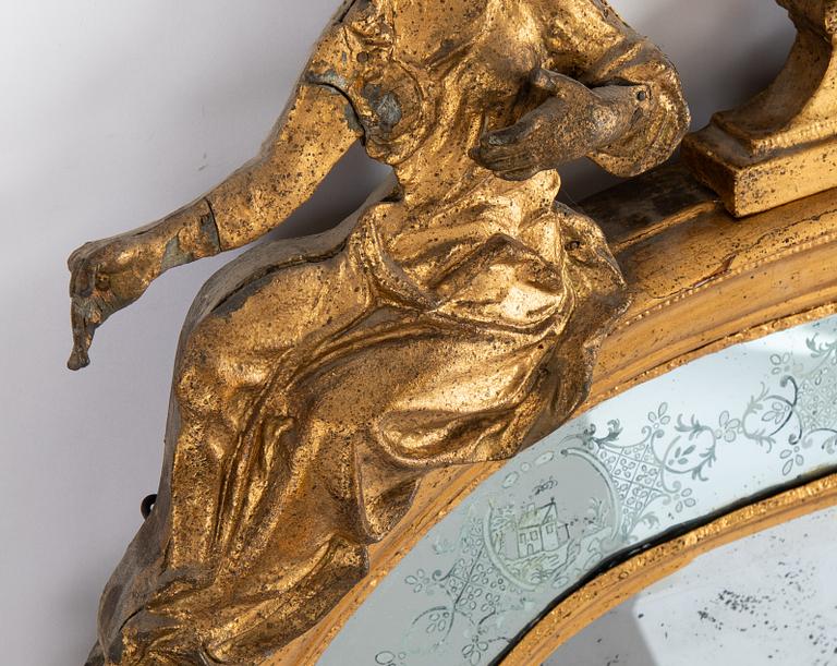A late Baroque mirror overpiece from the workshop of Burchardt Precht (Master 1674-1738), early 18th century.