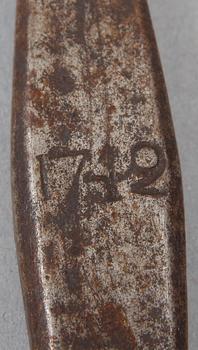 MÅTTSTOCK, järn, märkt ALN, dat 1742.