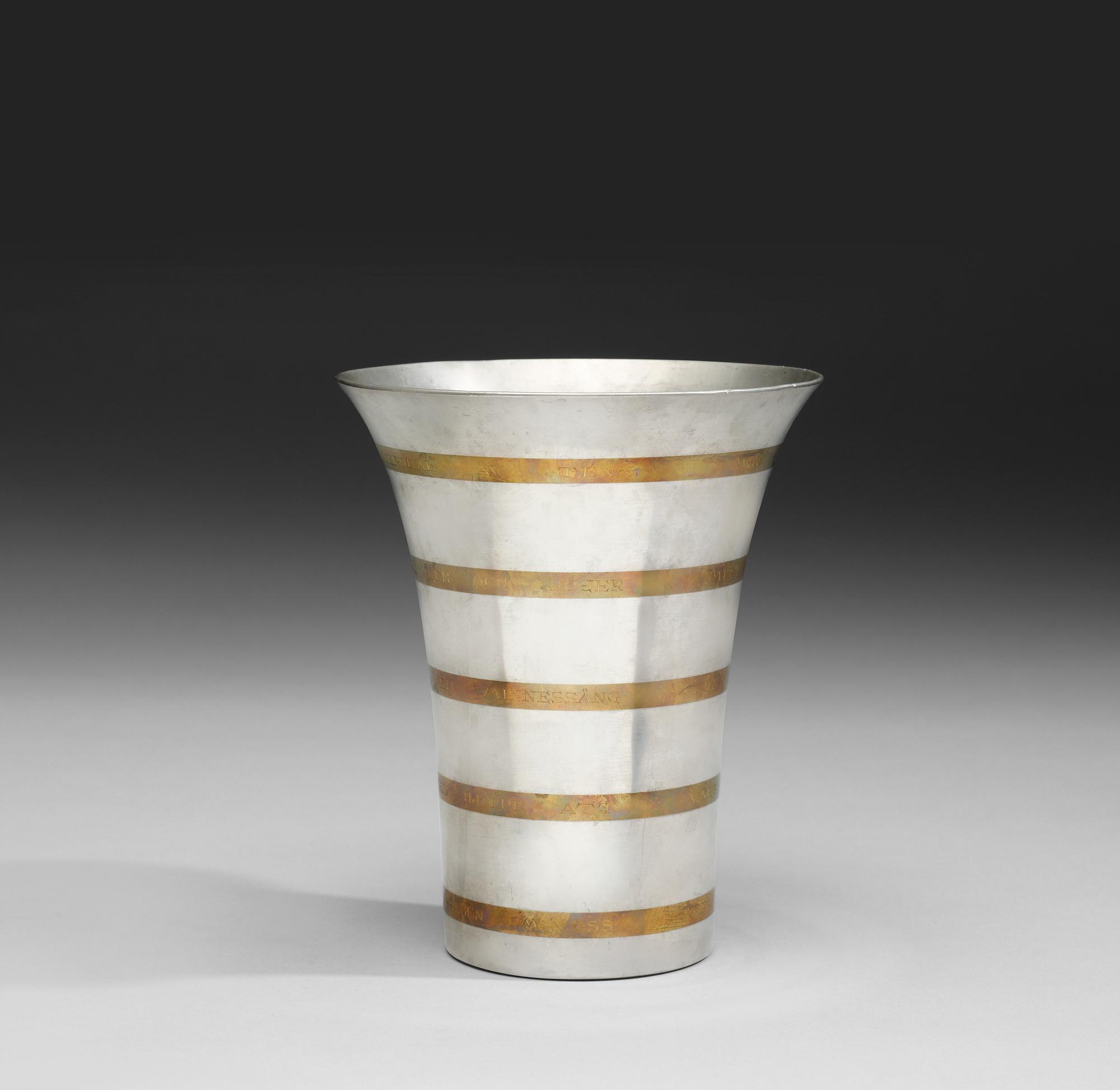 An Estrid Ericson pewter vase by Svenskt Tenn, Stockholm 1950.