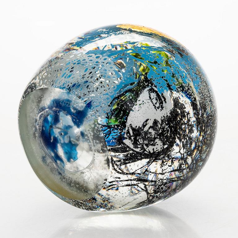 Sini Majuri, unique, glass sculpture "When the Northern Lights Were Visible During the Day" signed 2023.