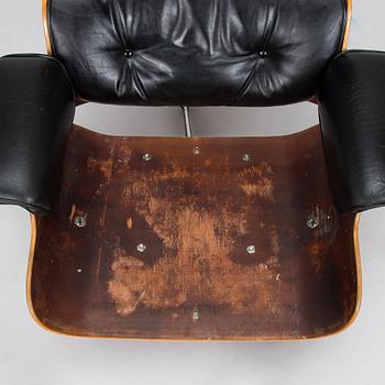 Charles and Ray Eames, a 1960s 'Lounge chair' and stool for Herman Miller.