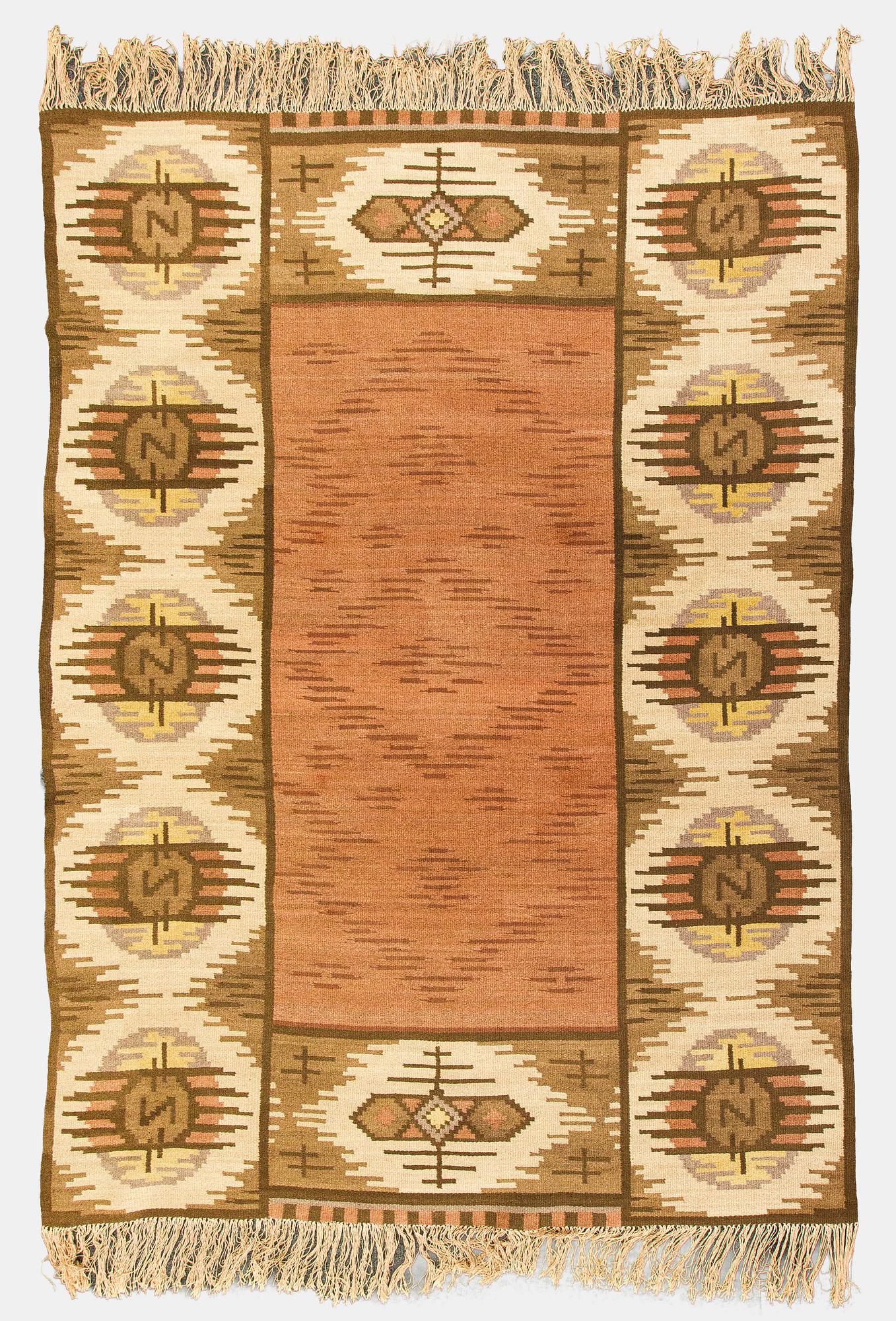 Hårgarnsmatta, 1920-tal. Ca 325 x 227 cm.
