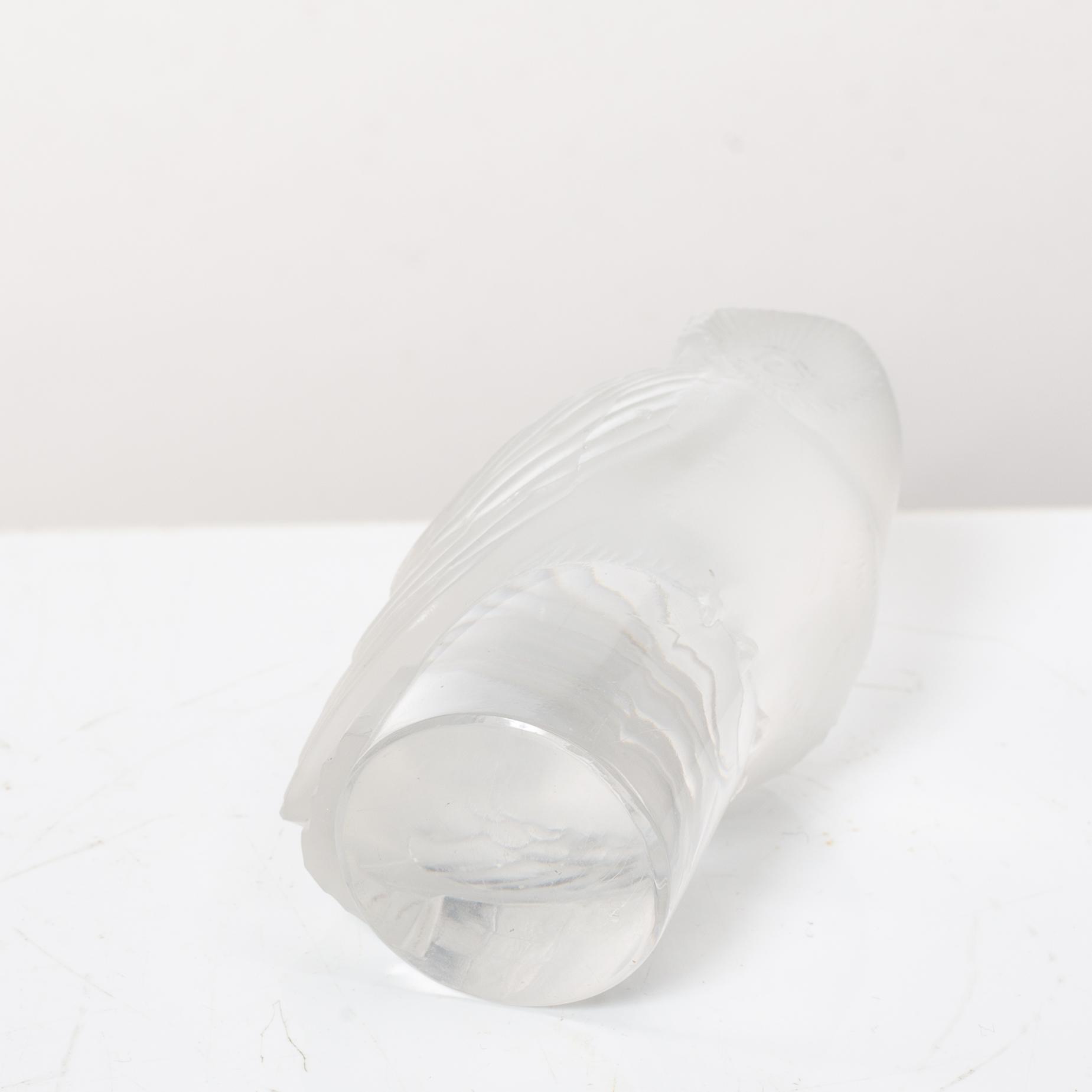 9 glass figurines, Lalique, France.