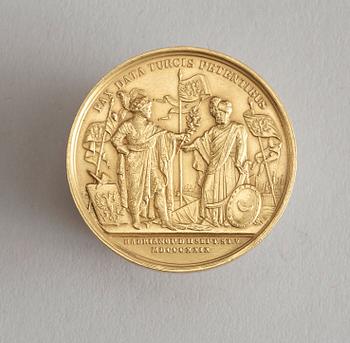 MEDALJ, guld, Nicholas I (1825-1855). Ryssland 1829.