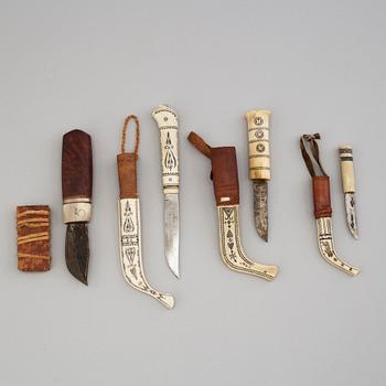 Seven Sami knives.