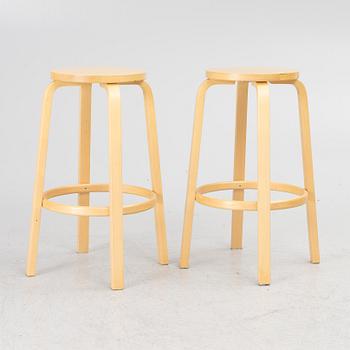 Alvar Aalto, a pair of bar stools, Artek, Finland, 2002.