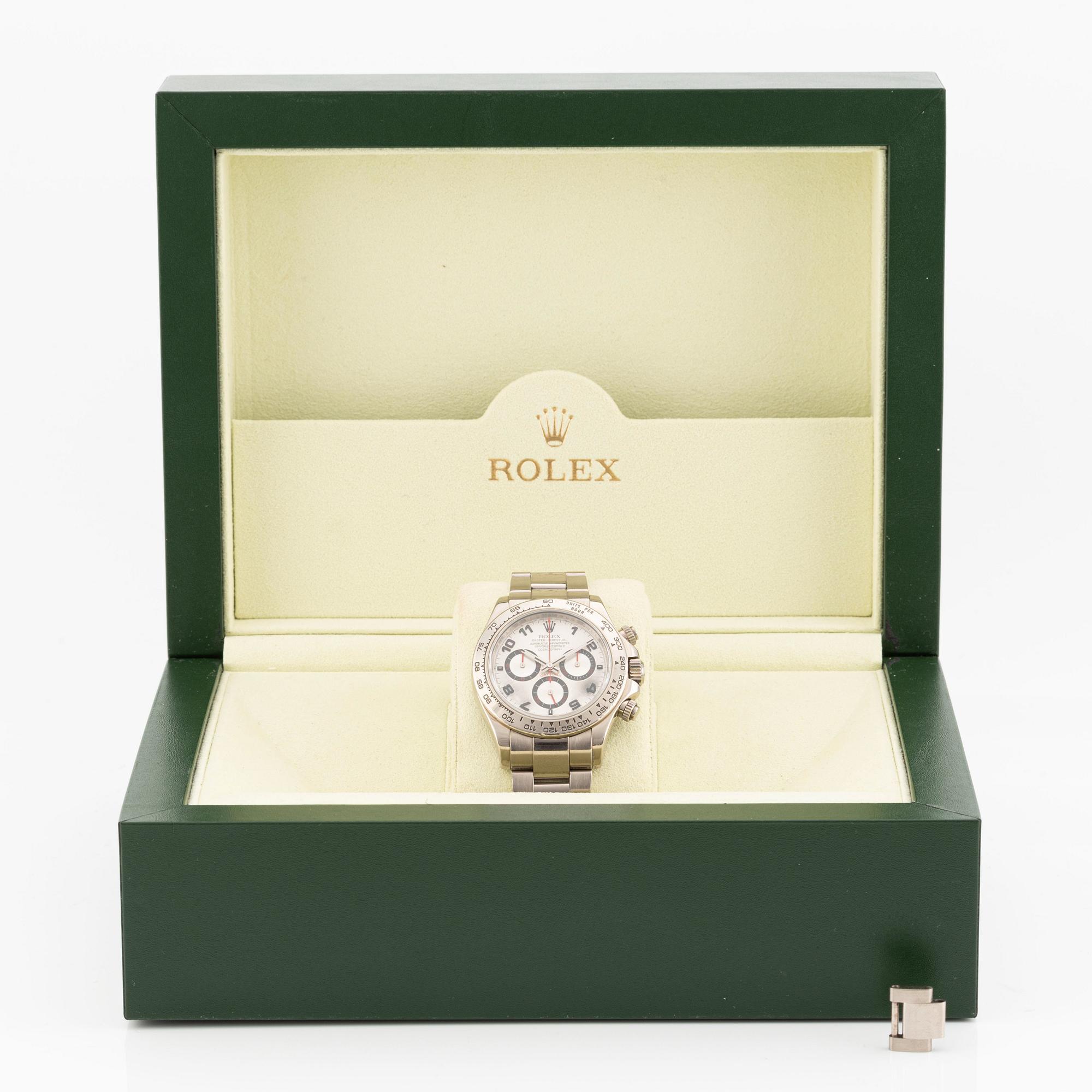 Rolex, Cosmograph, Daytona, "White Arabic Panda Dial", chronograph, ca 2007.