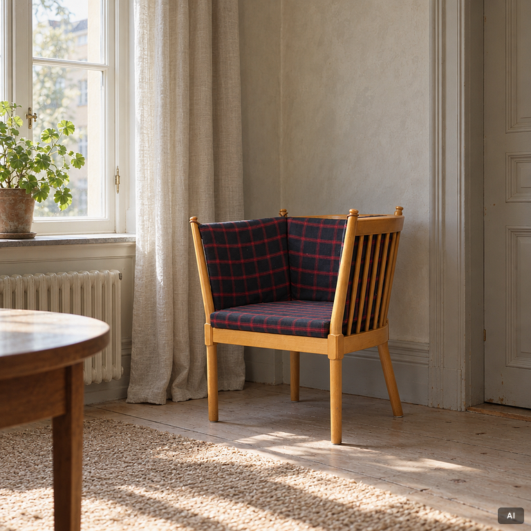 Børge Mogensen, fåtölj, "Tremme", Fritz Hansen, Danmark, 1900-talets andra hälft.