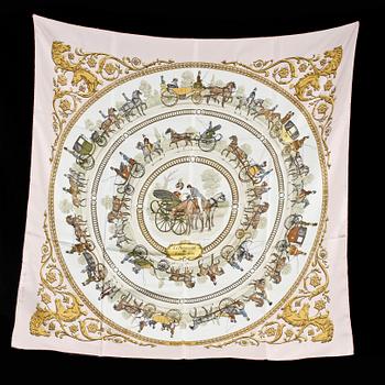 SCARF, siden, "La promenade de longchamps", design Philippe Ledoux, Hermés 2000-tal.