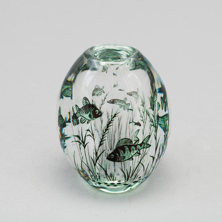 Glass vase by Edward Hald.