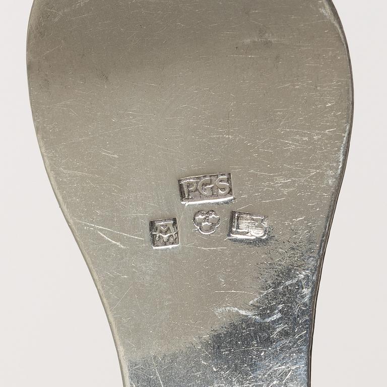 Nine Swedish silver spoons, early 19th century.