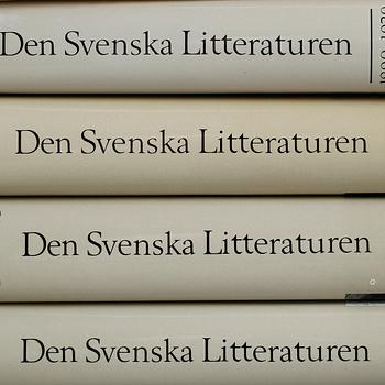 BOKPARTI OM SVENSL LITTERATURHISTORIA, 13 vol, bla Den svenska litteraturen, I-IV, Lönnroth o Delblanc, 1987-89.