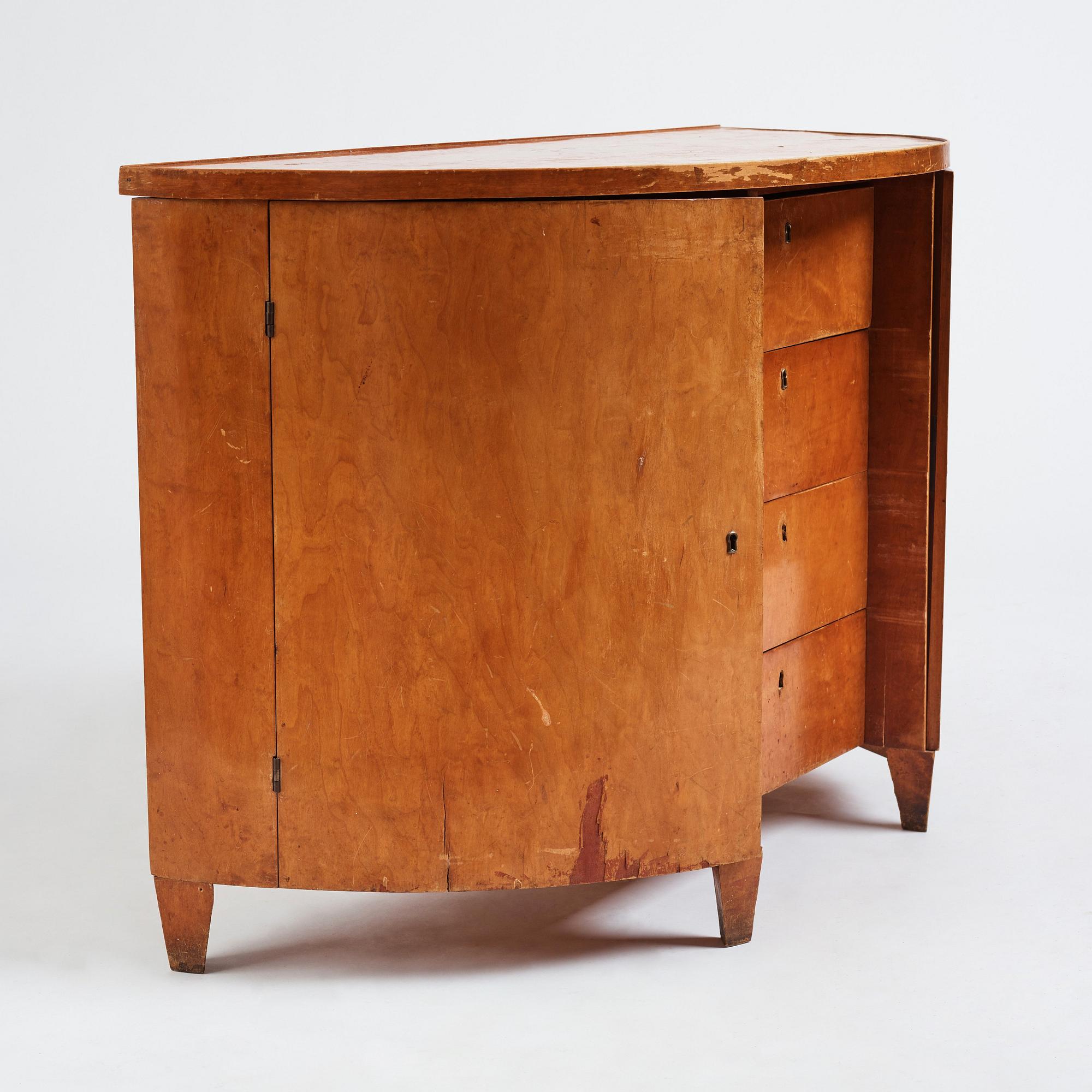 Gunnar Asplund, a Swedish Grace birch sideboard, 1910- 1920's.