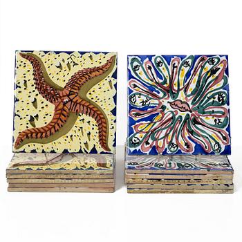 Salvador Dalí, efter. Kakelplattor, 12 st, lergods, Spanien.