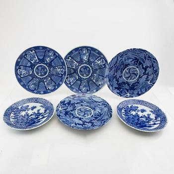 Six glazed ceramic plates from Japan around 1900's.