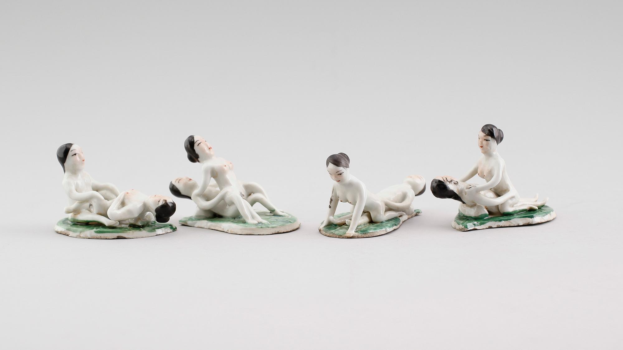 FIGURGRUPPER, 4 st, porslin, Kina, 2000-tal.