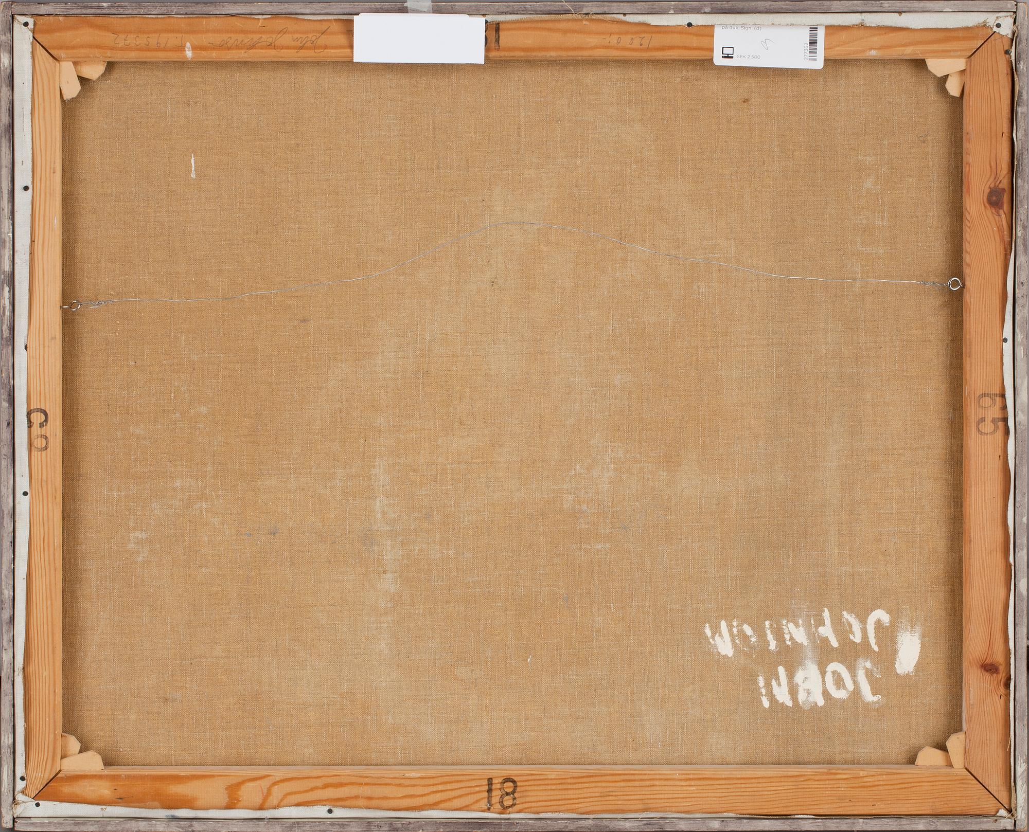 JOHN JOHNSON, olja på duk. Sign.