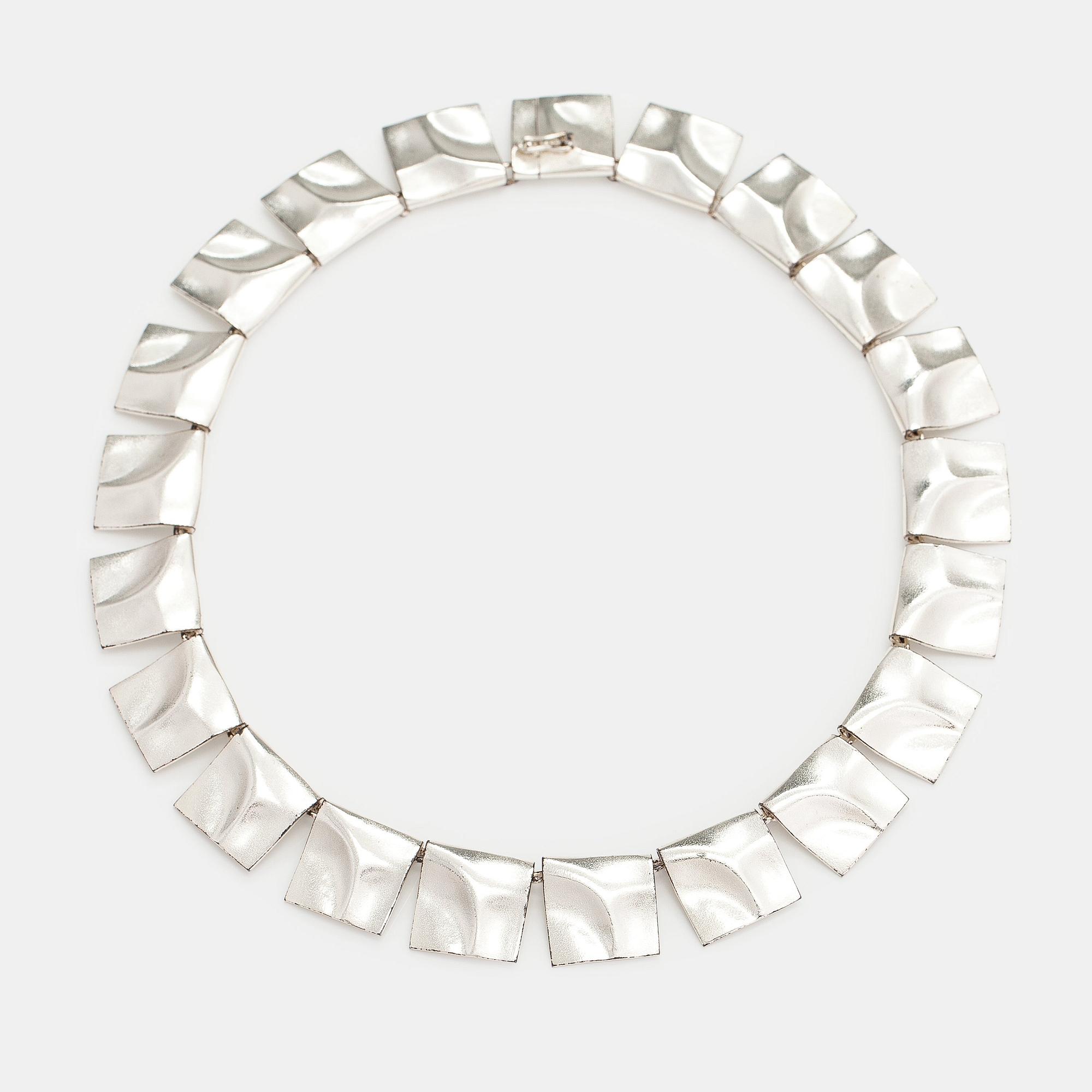 Björn Weckström, A sterling silver neckalce "Galactic peaks". Lapponia 1988.