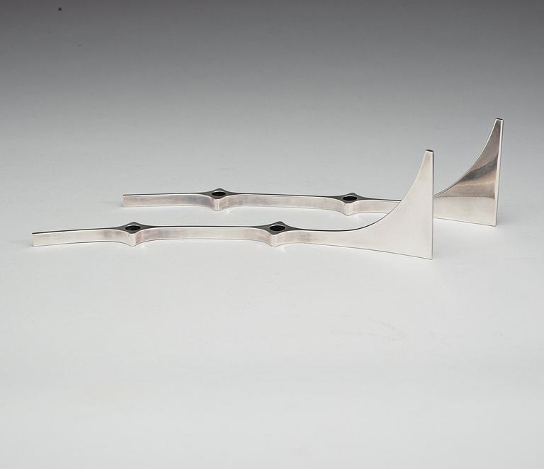 A pair of Carl Silversmed (Nyströmer) silver candelabra, Stockholm 1962.