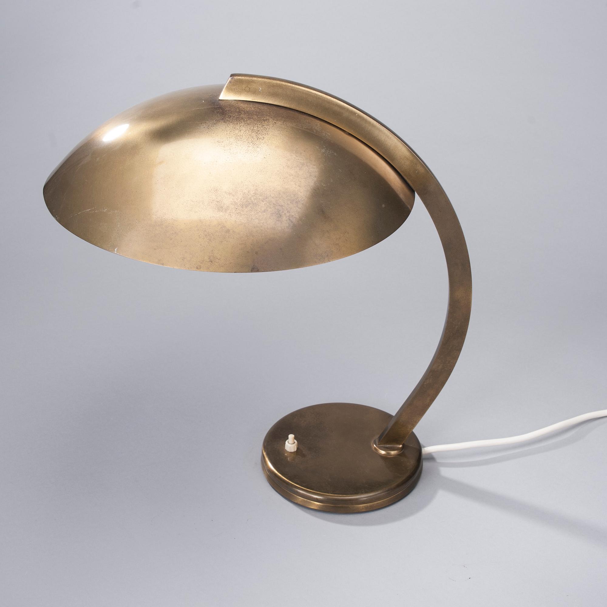 BORDSLAMPA, mässing, 1900-talets mitt.