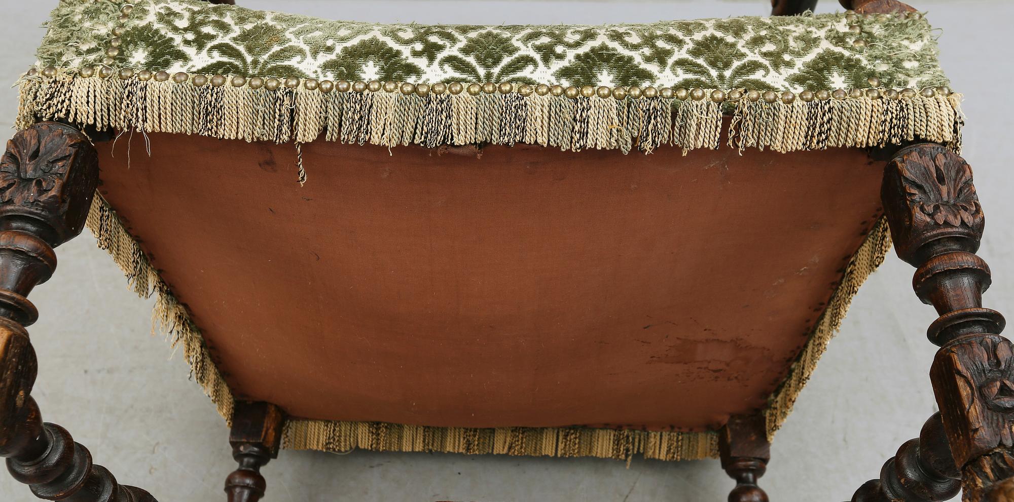 KARMSTOL, barockstil, 1800-talets andra hälft.