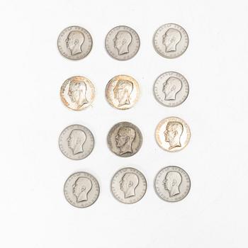 Medals, 12 pcs, silver, 1918-1962, including Sporrong, Stockholm.