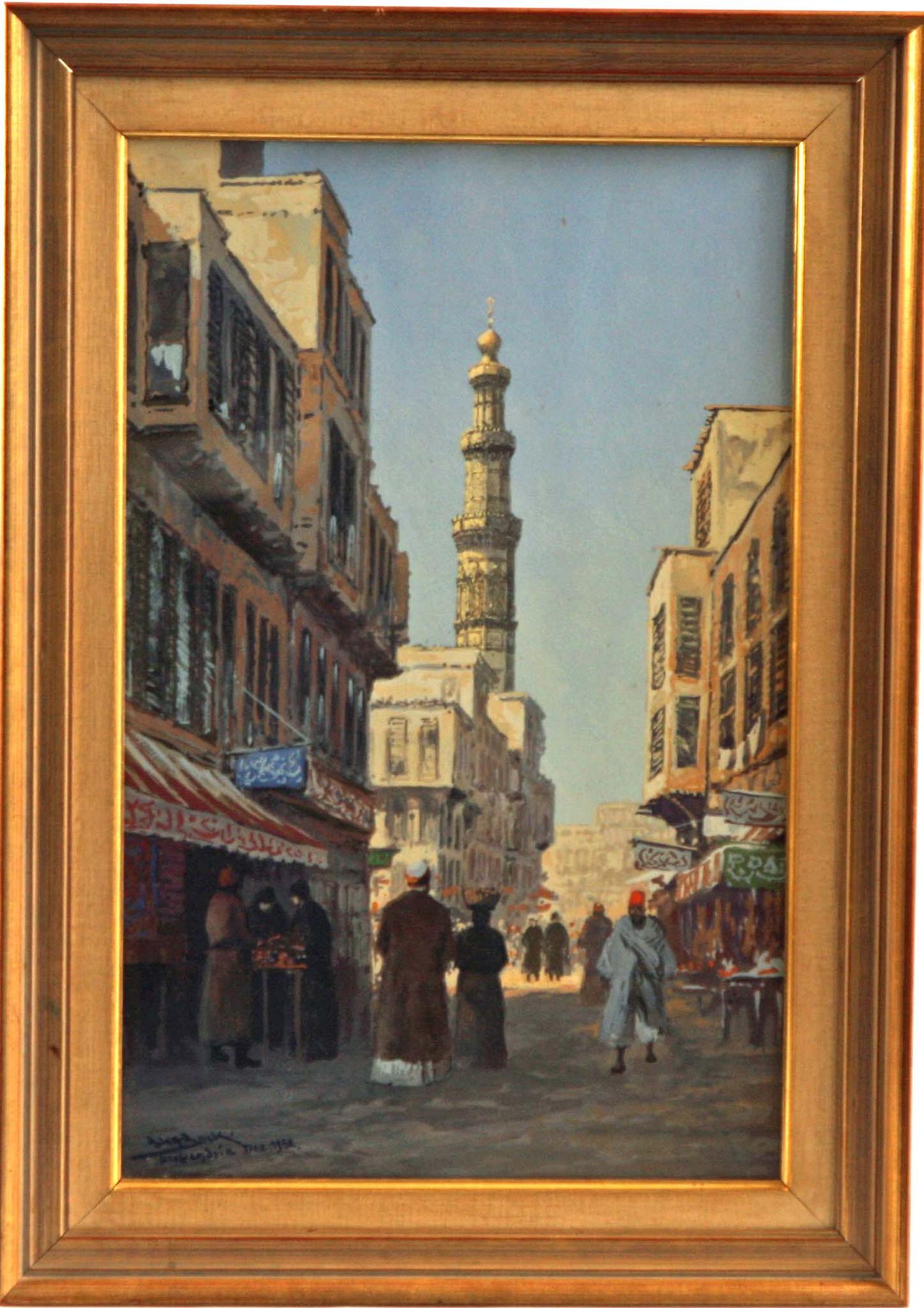 ADOLF BOCK, gouache, sign och dat Alexandria Dez 1952.