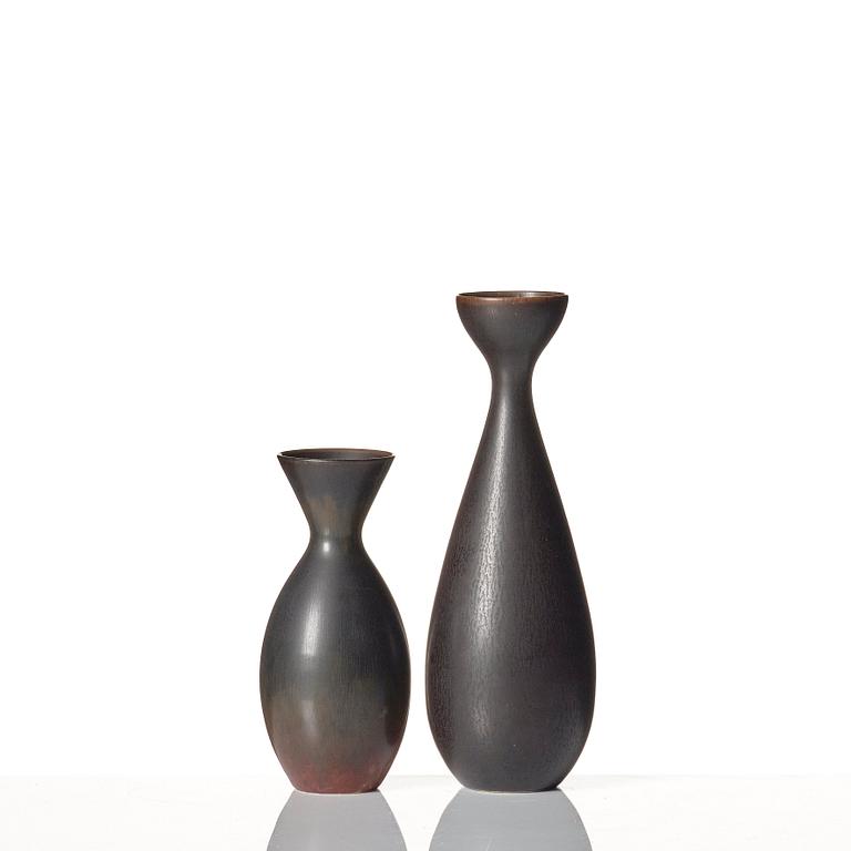 Carl-Harry Stålhane, a set of 11 stoneware vases, Rörstrand, Sweden 1950-60s.