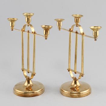 KANDELABRAR, ett par, jugendstil, 1900-talets andra hälft.