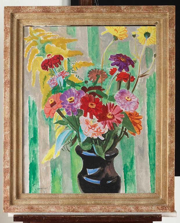 Isaac Grünewald, Blomsterstillben med zinnia.