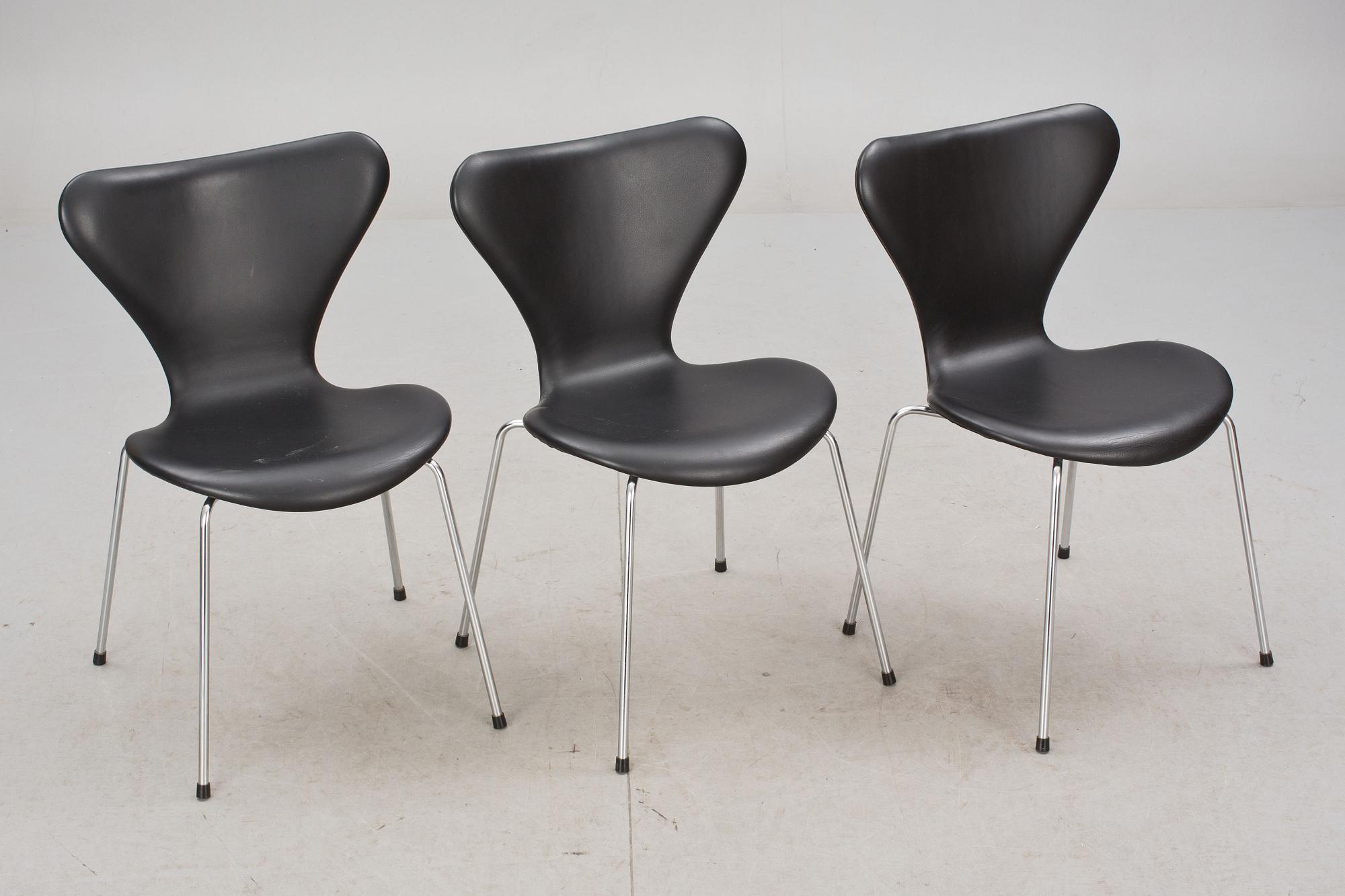STOLAR, 6 st, "Sjuan", Arne Jacobsen för Fritz Hansen.