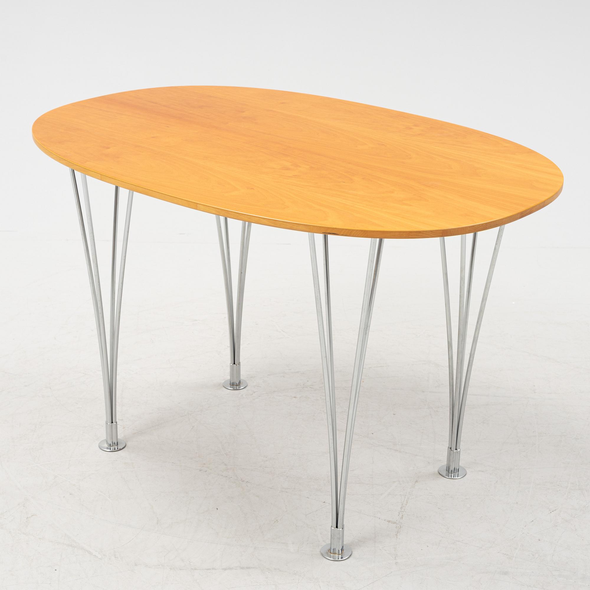 Bruno Mathsson & Piet Hein, a cherry tree 'Superellips' table, Bruno Mathsson International AB, Värnamo, 2003.