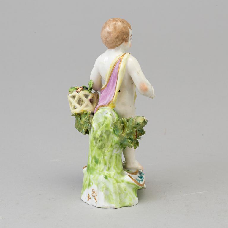 A Samson porcelain figure of a boy with flowers, Paris, France circa 1900.