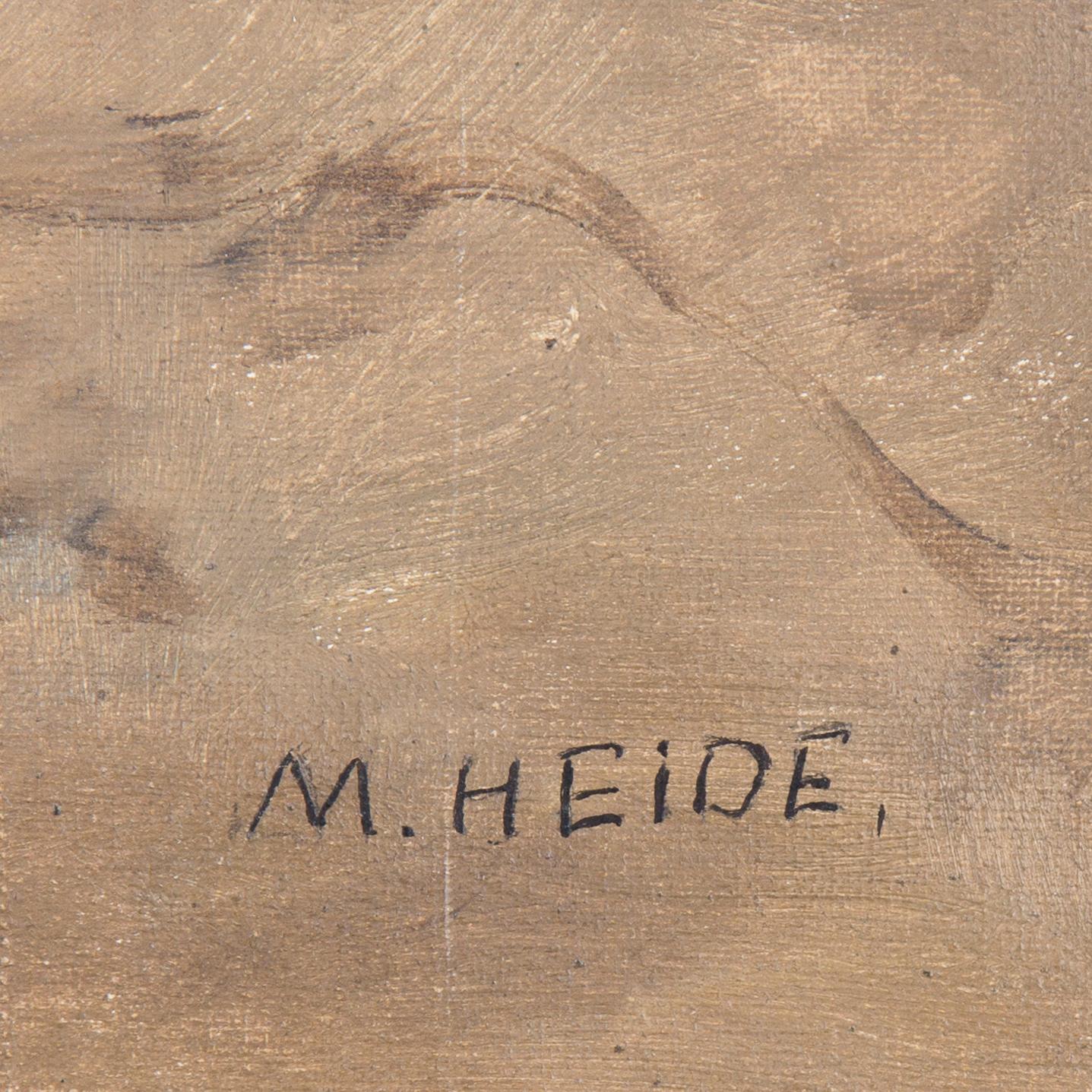 OKÄND KONSTNÄR, olja på duk, signerad M Heide, tidigt 1900-tal.