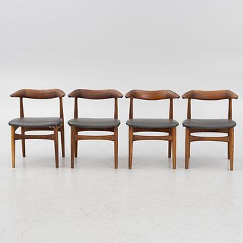 Knud Faerch, a set of four model '521' chairs, Slagelse Möbelvaerke, Denmark.