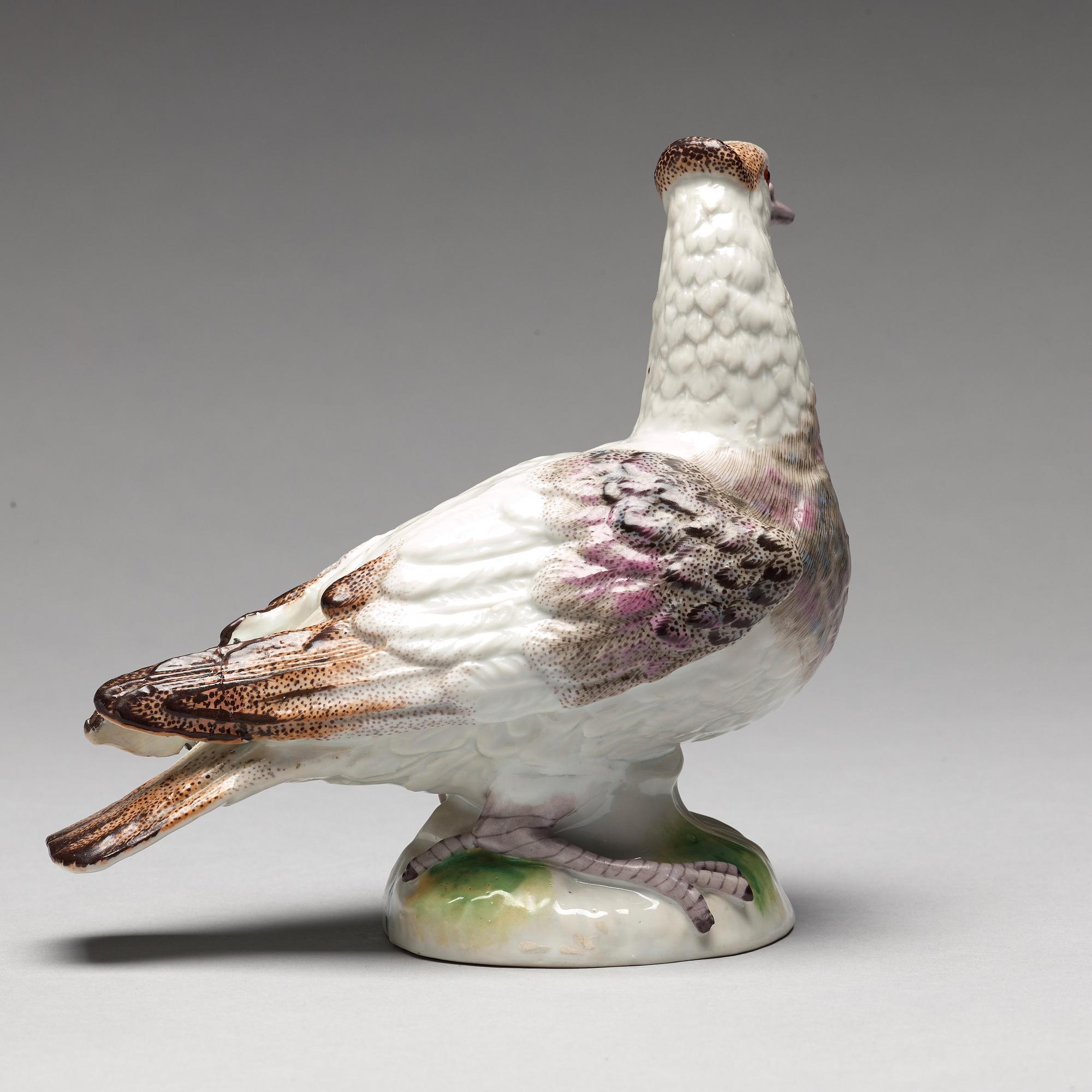 A porcelain figure of a dove, possibly Samson.