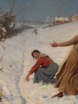 Hans Dahl, Throwing snowballs.