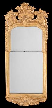 702. A Swedish Rococo 18th century mirror.