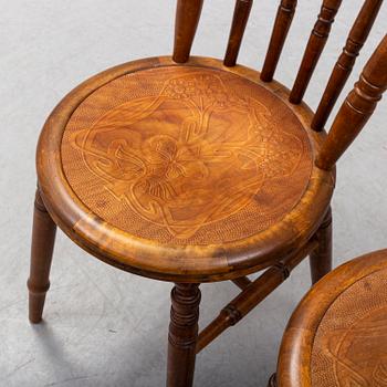 A set of five chairs by Luterma, early 20th century.