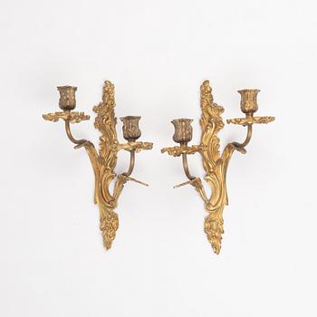 Wall appliqués, a pair, Louis XV style, 20th century.