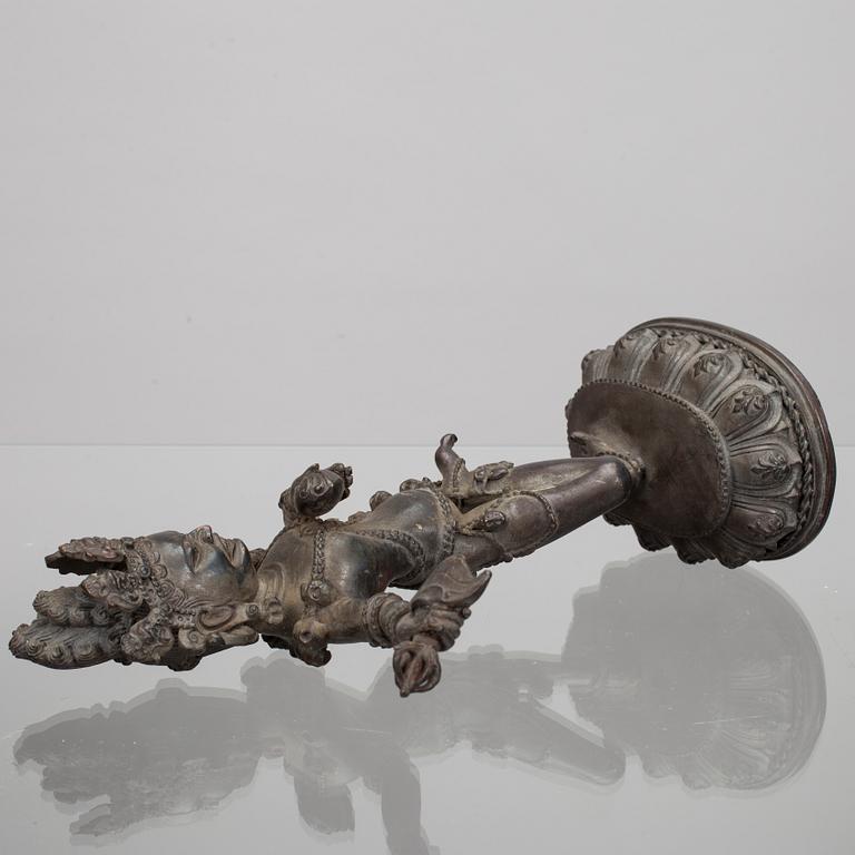 SKULPTUR, patinerad mässing, Tibet 1900-talets senare hälft.