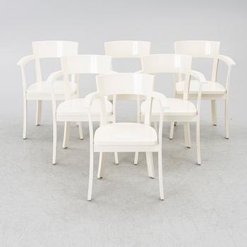 Åke Axelsson, six white lacquered chairs, Gärsnäs, Sweden, 1992.